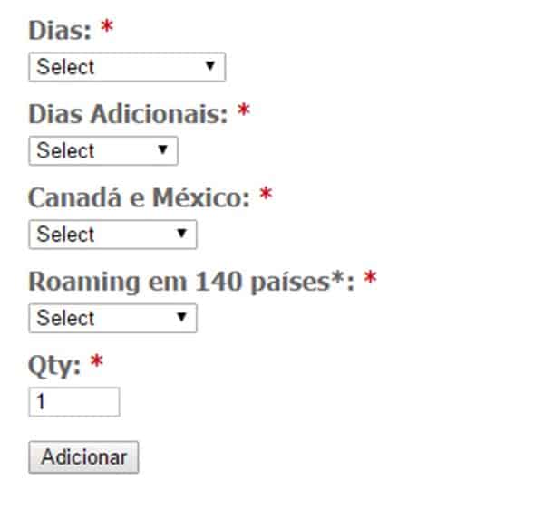 Opcionais Data Plan Chip Easysim4u Opcionais Data Plan Chip Easysim4u