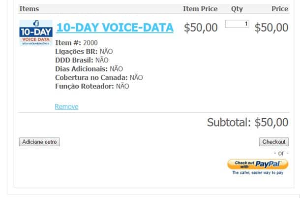 Pagamento Voice Data Chip Easysim4u