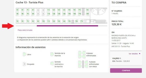 Escolha assento Renfe Escolha assento Renfe