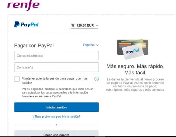 Paypal Renfe Paypal Renfe