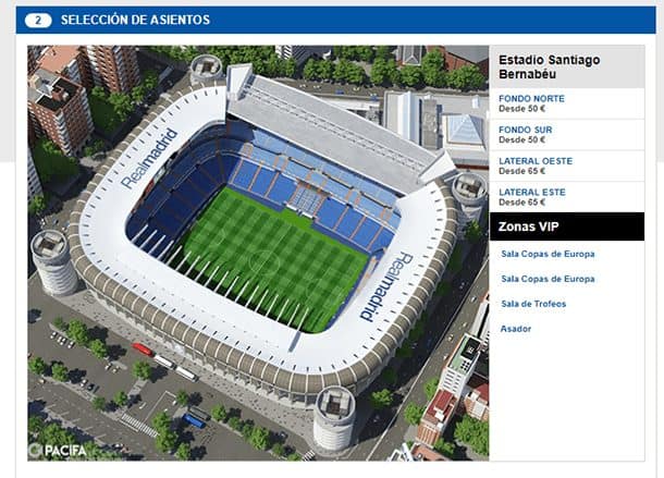Mapa Santiago Bernabéu Real Madrid