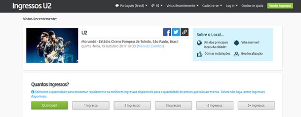 Número de Ingressos Viagogo Número de Ingressos Viagogo