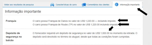 Franquia e caução aluguel carro Uruguai Franquia e caução aluguel carro Uruguai
