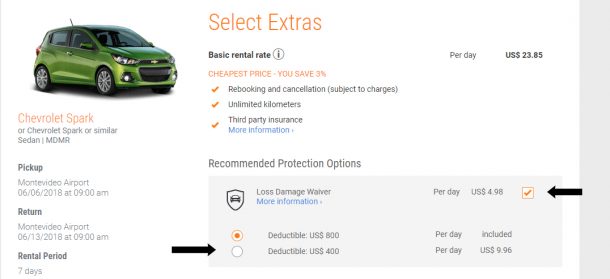 Redução de franquia carro Locadora Sixt Uruguai Redução de franquia carro Locadora Sixt Uruguai