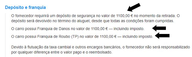 Depósito Bloqueio Caução Carro Alugado Depósito Bloqueio Caução Carro Alugado