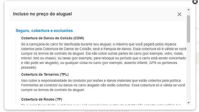 Rentalcars CDW - Proteção Roubo - Proteção Terceiros Rentalcars CDW - Proteção Roubo - Proteção Terceiros