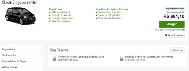 Rentcars Detalhes da Reserva Rentcars Detalhes da Reserva