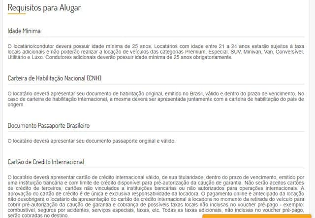 Rentcars Requisitos para Alugar Rentcars Requisitos para Alugar