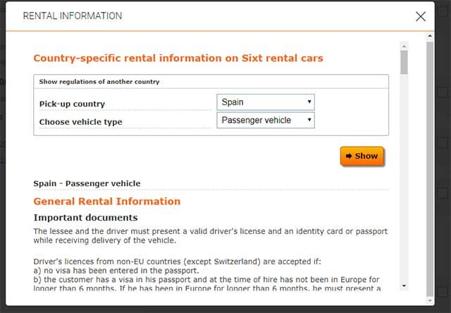 Sixt Rental Information Sixt Rental Information 2