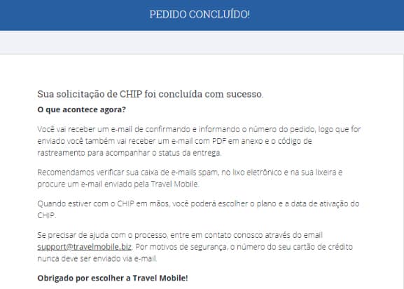 Travel Mobile Solicitação de Chip Travel Mobile Solicitação de Chip