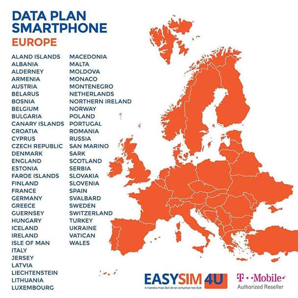 Chip Celular Easysim4u Europa, França, Espanha, Itália, Portugal, Inglaterra, Alemanha, Holanda Chip Celular Easysim4u Europa