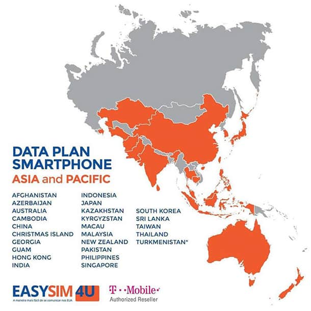 Chip Celular Easysim4u Ásia, Austrália e Nova Zelândia Chip Celular Easysim4u Ásia, Austrália e Nova Zelândia