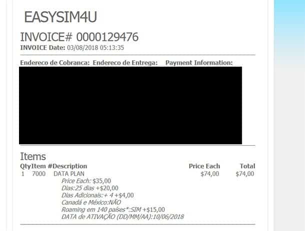 Pedido aprovado do chip Easysim4u Pedido aprovado do chip Easysim4u