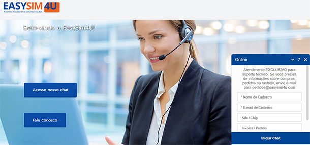 Suporte Easysim4u no exterior Suporte Easysim4u no exterior