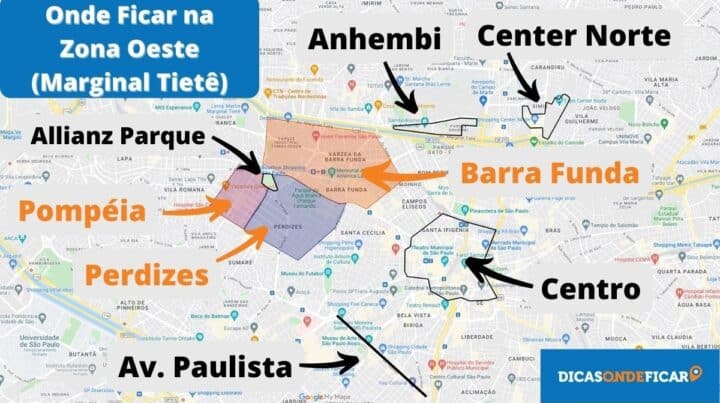 Onde Ficar na Zona Oeste - Marginal Tietê - São Paulo - Principais Bairros para Se Hospedar