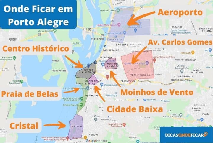 Onde ficar em Porto Alegre - melhores bairros para se hospedar