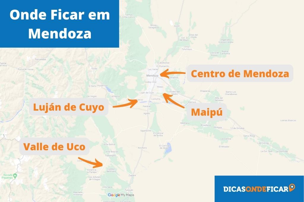 Onde Ficar em Mendoza - Argentina - Mapa com as Melhores Regiões para Se Hospedar