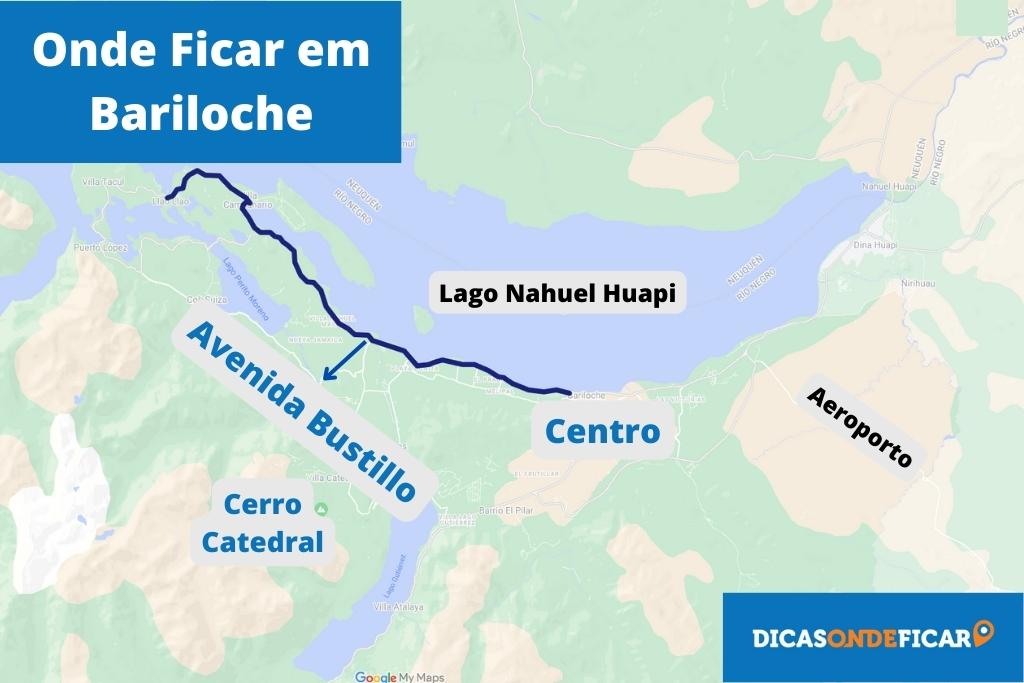 Onde Ficar em Bariloche - Argentina - Mapa com as melhores áreas para se hospedar