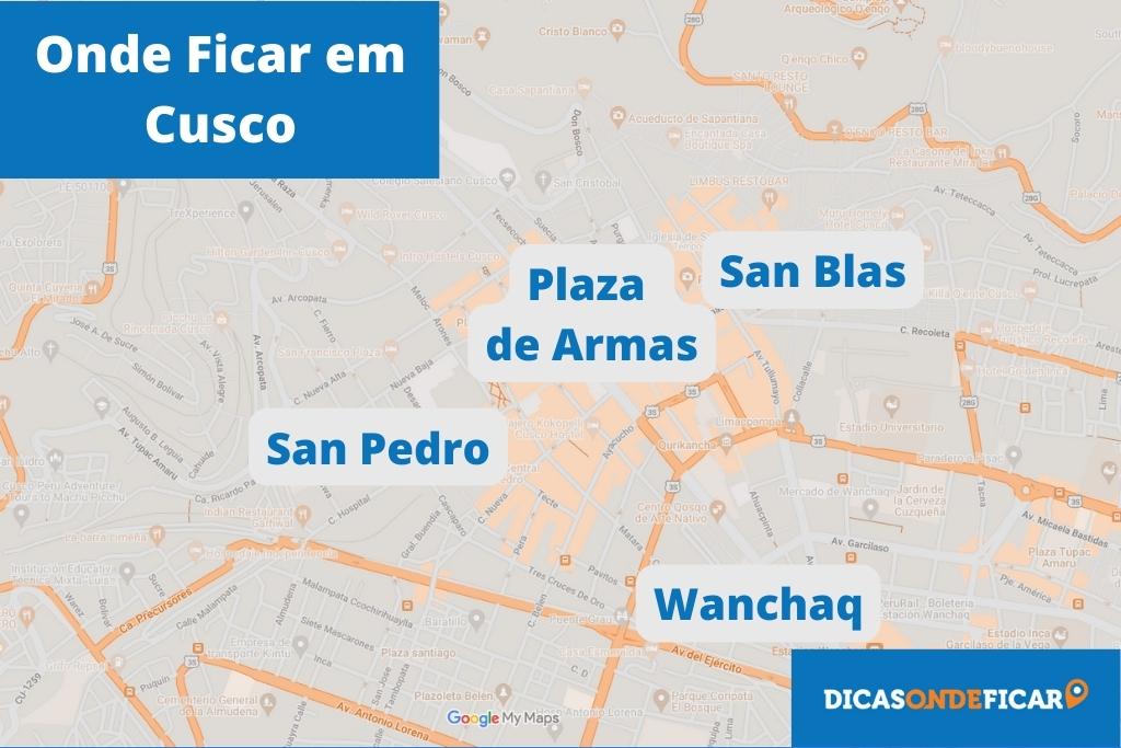 Onde Ficar em Cusco no Peru - Mapa dos Melhores Bairros para se Hospedar