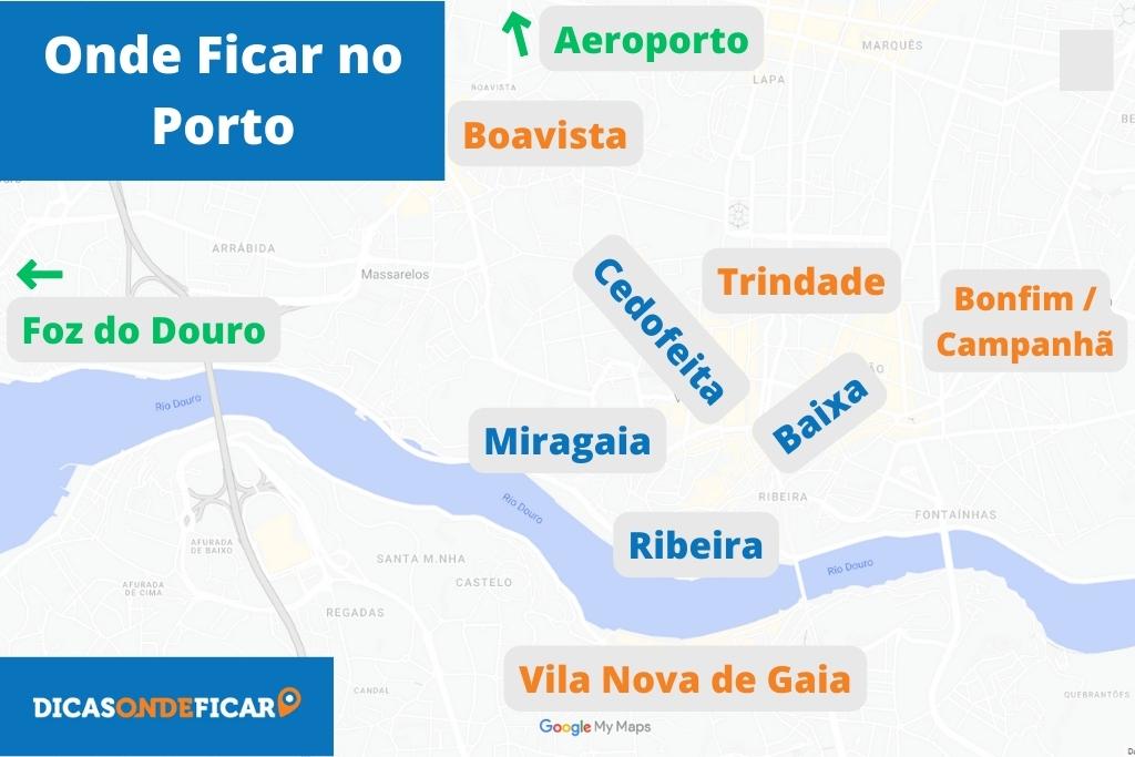 Onde ficar no Porto - Portugal - Mapa dos melhores bairros para se hospedar