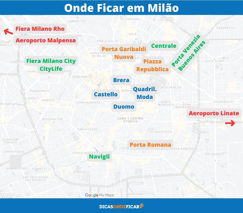 Onde ficar em Milão - Itália - Mapa dos melhores bairros para ficar