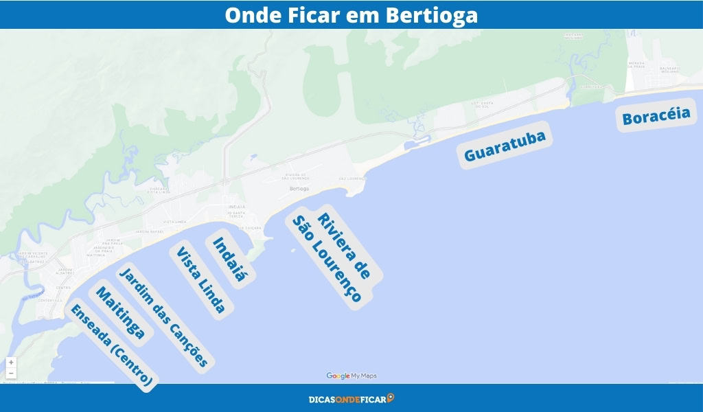 Onde Ficar em Bertioga - Mapa com as Melhores Praias para se Hospedar