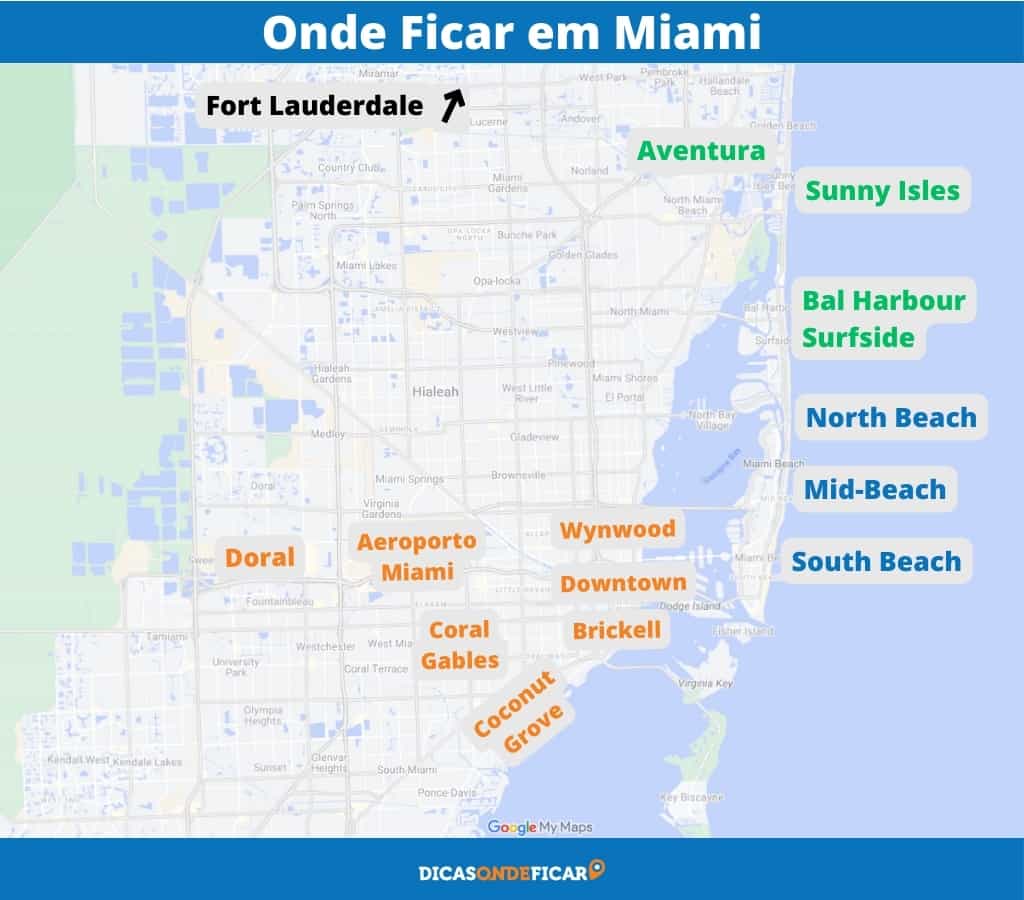Onde Ficar em Miami - Mapa com os Melhores Bairros e Praias para se Hospedar