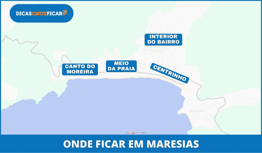 Onde Ficar em Maresias - Mapa Melhores Áreas para se Hospedar