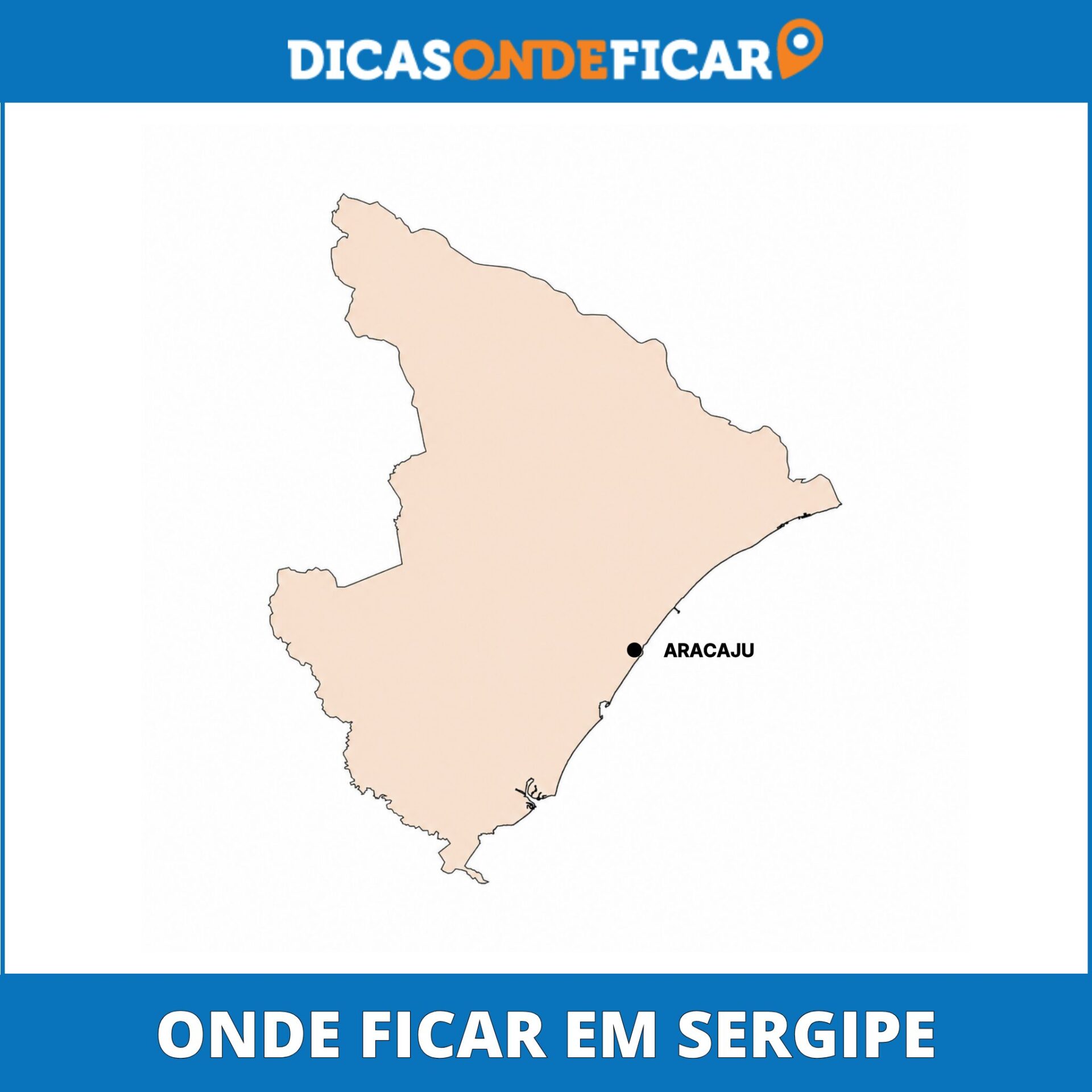 Mapa Onde Ficar em Sergipe Mapa de Sergipe destacando a localização de Aracaju, a capital do estado.